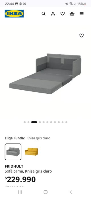 Sofá Cama IKEA FRIDHULT Gris Claro