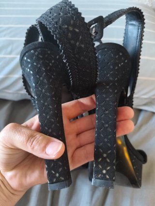 Sandalias de tacón negras