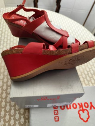 Sandalias Yokono Piel Roja Talla 39