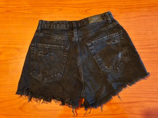 Shorts Tejanos Negros Bershka Talla 36