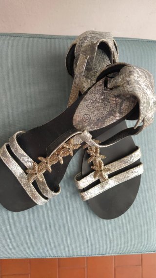 Sandalias Plateadas Talla 37