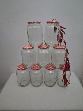 Set de 9 Botes de Cristal para Cocina