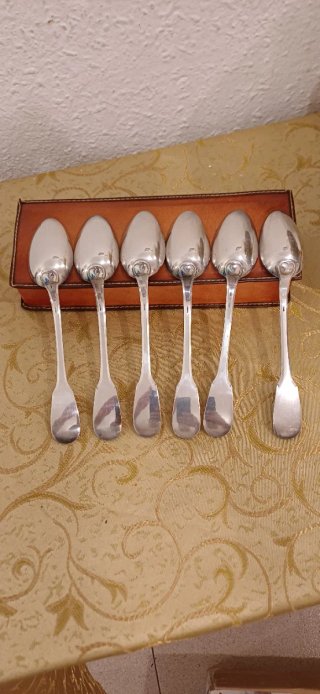 Estuche de 6 Cucharas de Mesa Antiguas