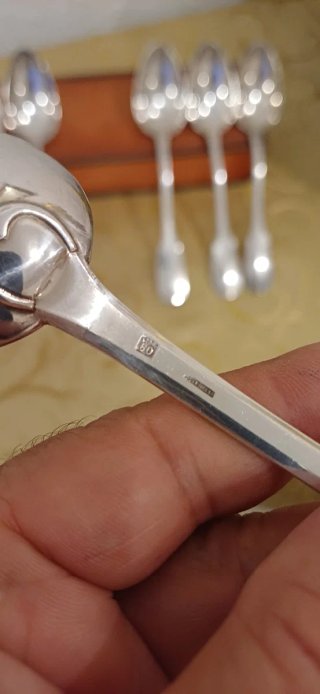 Estuche de 6 Cucharas de Mesa Antiguas