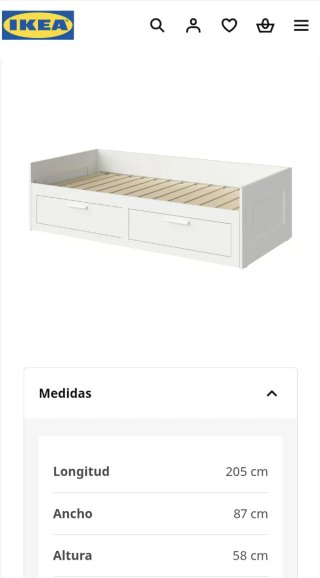 Estructura diván Ikea Brimnes con Colchones
