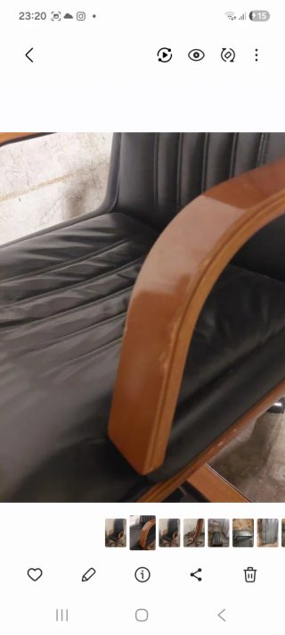 Poltrona ufficio in pelle e radica