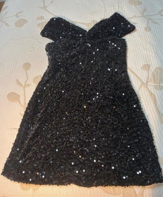 Vestido fiesta lentejuelas negro
