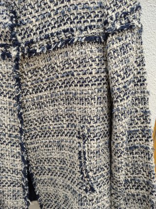 Chaqueta Zara tipo Chanel, en Azul/Blanco