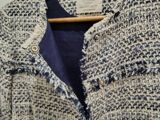 Chaqueta Zara tipo Chanel, en Azul/Blanco