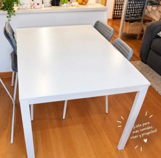 Mesa Comedor IKEA Blanca 125x74cm 4 comensales