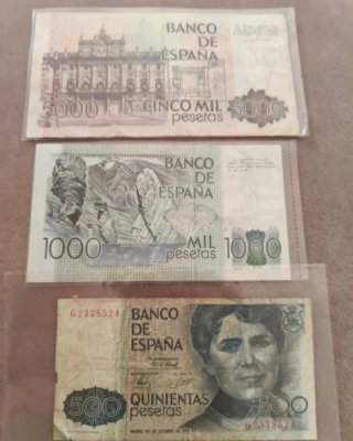 2kg Moneda, billetes y 5 carteras antiguas  ESPAÑA