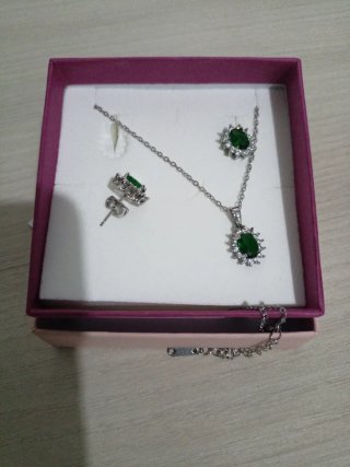 Parure Iride Accessori Argento e Verde