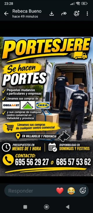 Portes y mudanzas exprés.