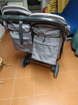 Carro Gemelar Baby Monsters Gris