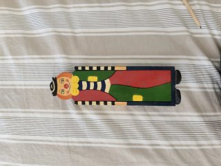 Caja Plumier de Madera Payaso Vintage
