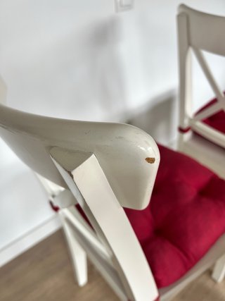 4 Sillas Comedor Rojas y Blancas