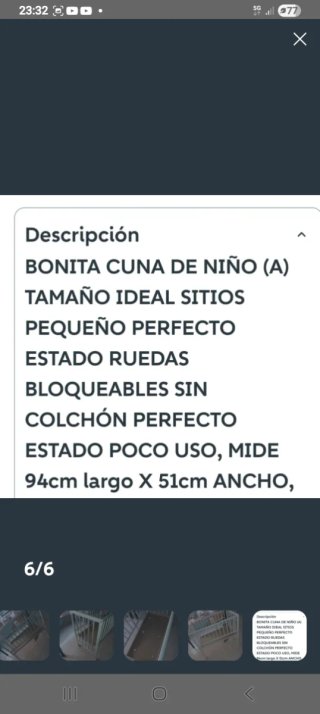 Cuna de madera blanca para bebé
