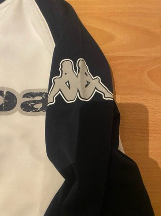 Sudadera Kappa Vintage Blanca y Negra