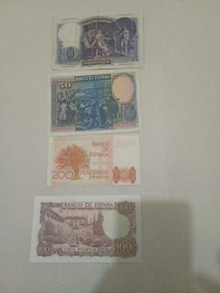 Lote 4 Billetes Pesetas España