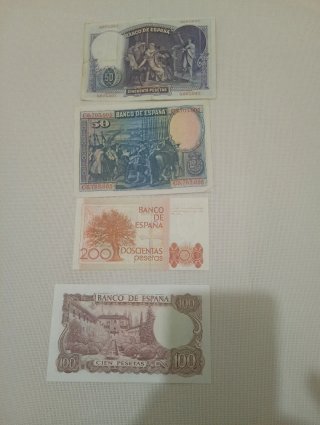 Lote 4 Billetes Pesetas España
