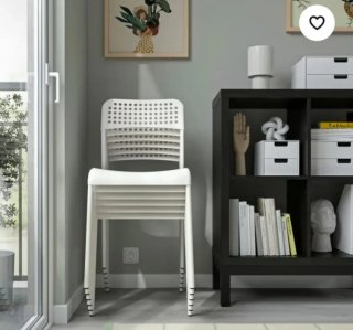 Silla IKEA ADDA metal gris y blanca, 3 disponibles