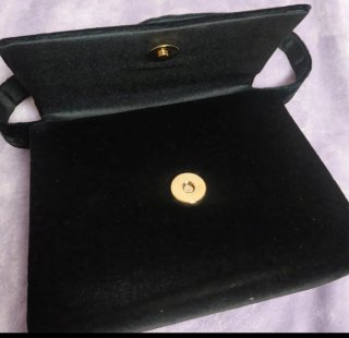 Bolso Vintage de Terciopelo Negro