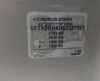 Paragolpes trasero citroen 410576 jumpy hdi 120