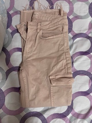 Pantalón Cargo Campana Rosa Mango Teen