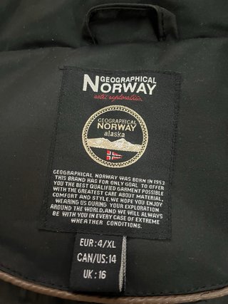 Abrigo Negro Norway Talla XL