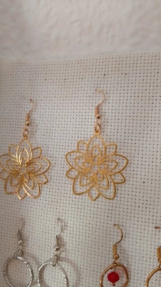Pendientes Morados y Plateados