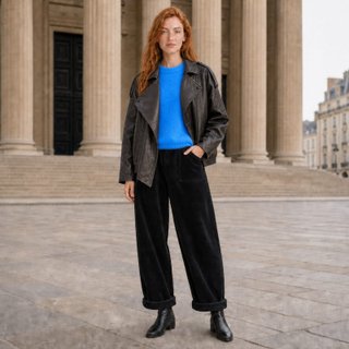 Chaqueta efecto cuero oversize