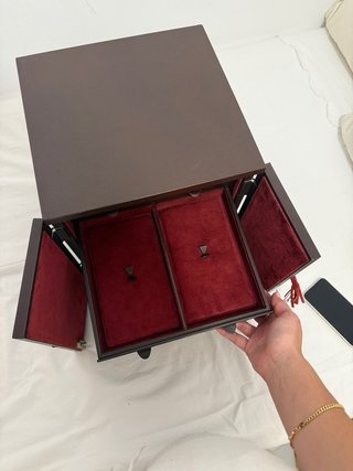 Joyero de madera forrado en piel