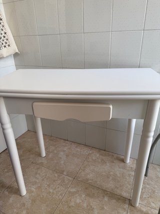 Mesa de cocina blanca 45x 90 extensible  90x90 cm