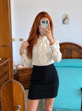 Gonna tubino vintage in lana rasata