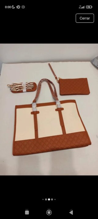 Bolso LOVEVOOK Mujer Marrón y Blanco