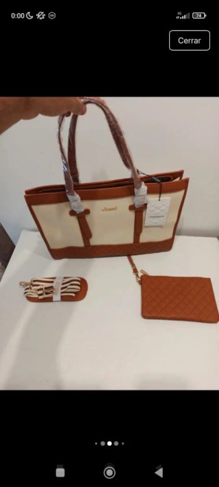Bolso LOVEVOOK Mujer Marrón y Blanco