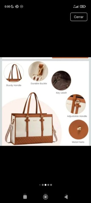Bolso LOVEVOOK Mujer Marrón y Blanco