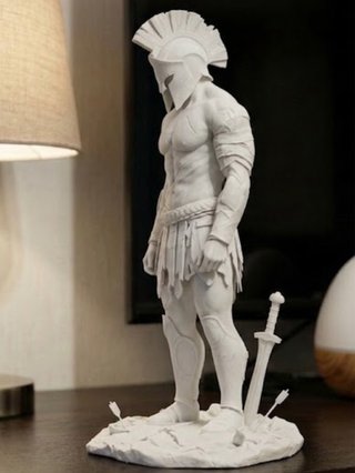Figura de Guerreiro Espartano para Pintar