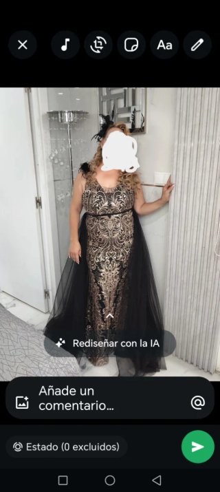 Vestido de fiesta negro y dorado talla 44