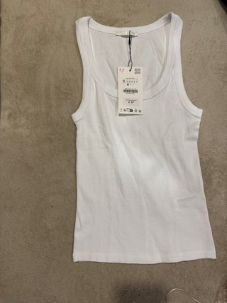 Camiseta tirantes Zara Blanca Talla S