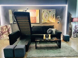 Sofá Chaise Longue con Cama Sistema Italiano