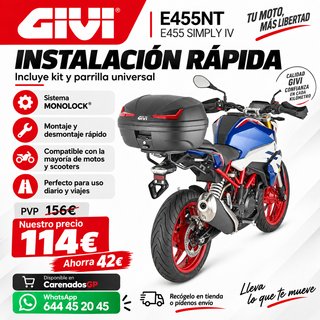 BAUL GIVI E455N SIMPLY IV TECH CAT. ROJO OFERTA