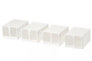 4 Caja organizadora Ikea blanca tela