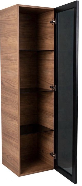 Mueble TV Flotante 120x30 - Cristal Negro Nogal -