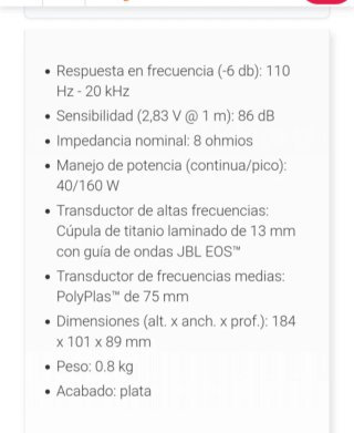 JBL ALTAVOCES satélite(5unidades)gran calidad