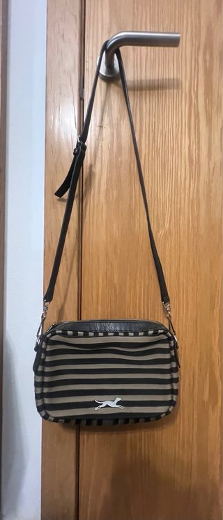 Bolso Bimba y Lola rayas negro y marrón