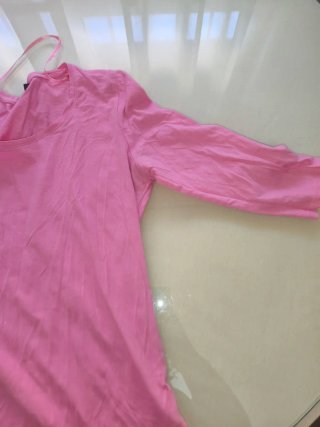 Camiseta rosa manga 3/4 mujer.