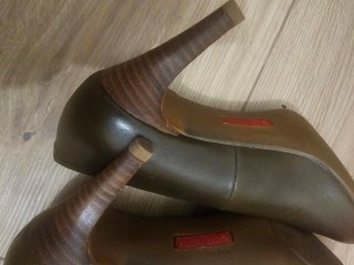 Zapatos Pikolinos piel tacon 37 caqui verde oliva