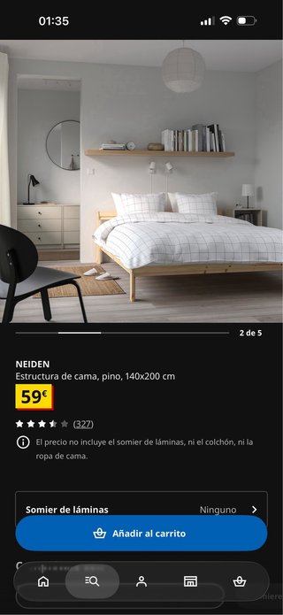 Estructura Cama IKEA Neiden Madera