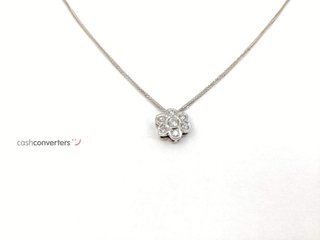cadena oro 18k con piedra con diamante 22cm